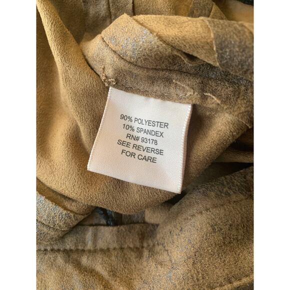 PHILOSOPHY Women's Faux Suede Pants Size 6 Straight Leg Mid-Rise Marble Brown - Picture 7 of 9